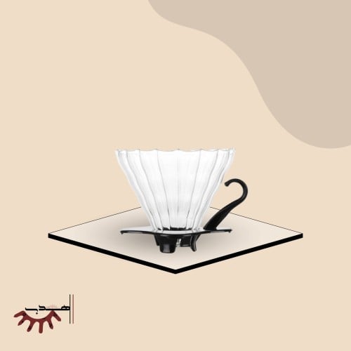 قمع تقطير V60 زجاجي مع قاعدة بلاستيكية | V60 Dripp...