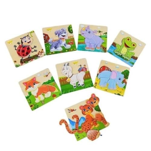 بازل مجسم خشب شكل حيوانات