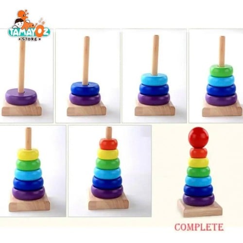 عمود حلقات خشب