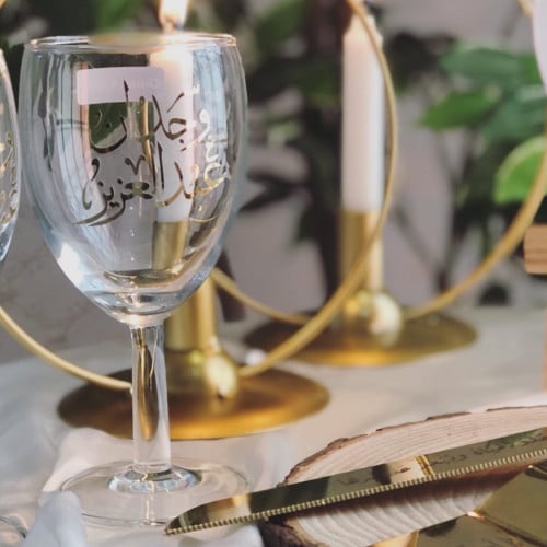 2 كوب مطبوع بالاسماء  ذهبي / فضي