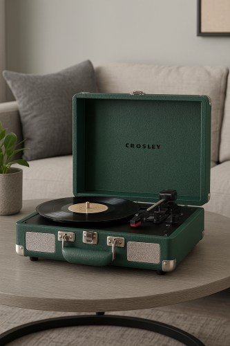 Crosley Cruiser Premier Vinyl Record Player Dark Emerald