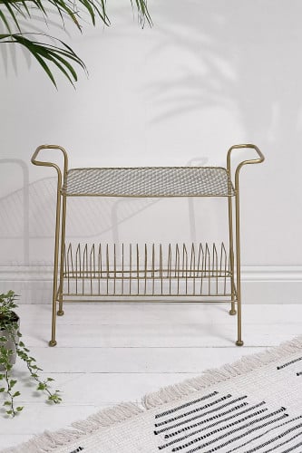 Gold Vinyl Record Storage Shelf