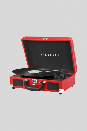 مشغل اسطوانات Victrola | احمر واسود