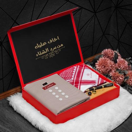 بوكس شتوي فاخر بتصميم حسب الطلب قماش وشماغ شتوي وق...