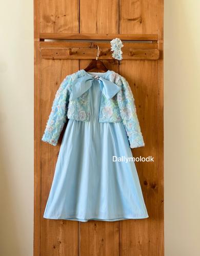 فستان  أزرق فاتح من 10 سنوات الى 13 سنة