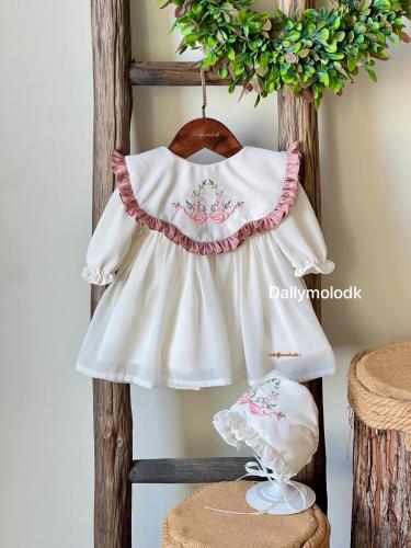 فستان مع القبعة بدون الشراب 0-3 شهور الى 1سنة