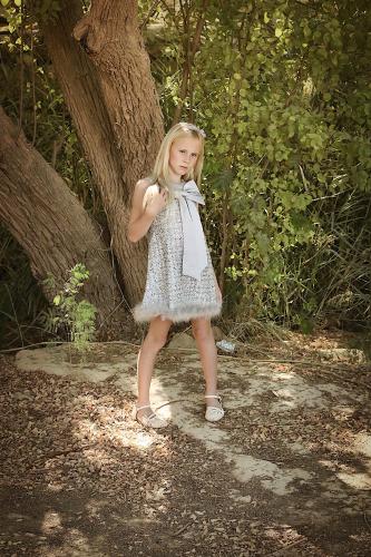 فستان رمادي  2-10 سنوات