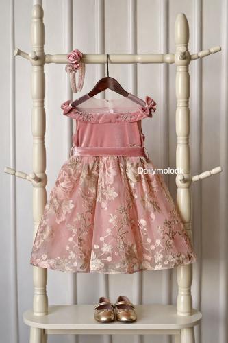 فستان مخمل 3-8 سنوات