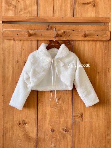 جاكيت فرو 5-10 سنوات ، ابيض