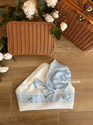 لفة وقبعة فرنسية أزرق ولادي