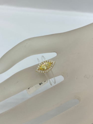 خاتم شفاف عيار 18