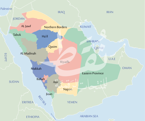 فيكتور خريطة السعودية بالعربية والإنجليزية Map of...