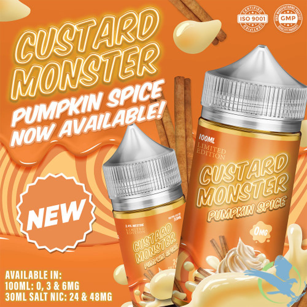 Pumpkin Spice Perfectly Custard Monster – Pumpkin Spice 100 Mls – Surfing  Clouds Custard Monster Vape Australia