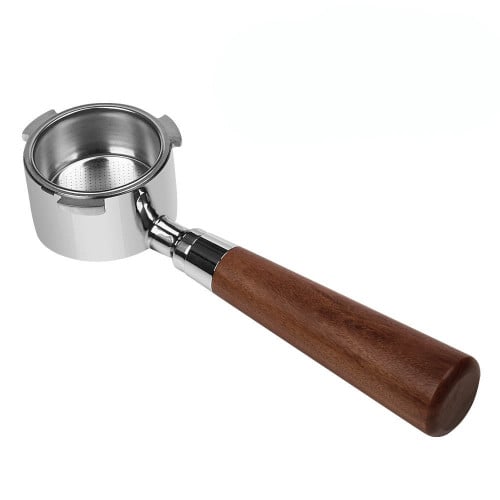 بورتافلتر مكشوف مقاس 51mm مع الباسكت للديلونجي بمقبض مموج من خشب الاحمر