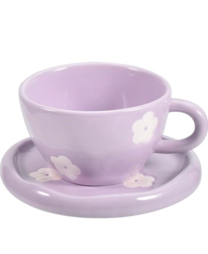 كوب من السيراميك مع نقوش بيضاء 250مل