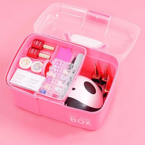 صندوق تخزين بلاستيكي مع صينية قابلة للإزالة