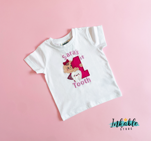 تيشرت تطريز اول سن - First Tooth Embroidery