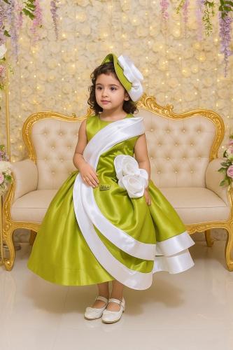 فستان ميل الورد  + اكسسوار شعر