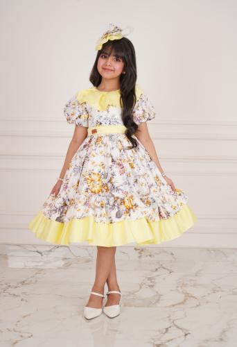 فستان شمس الزهور  + اكسسوار شعر