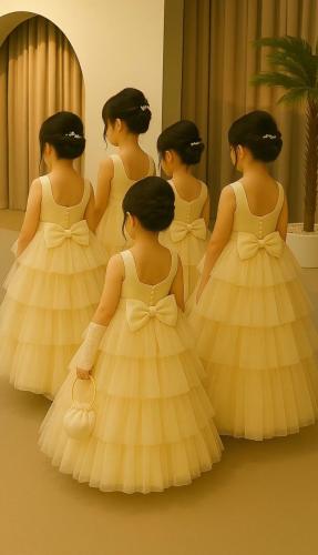 فستان رحيق الفانيلا + اكسسوار شعر