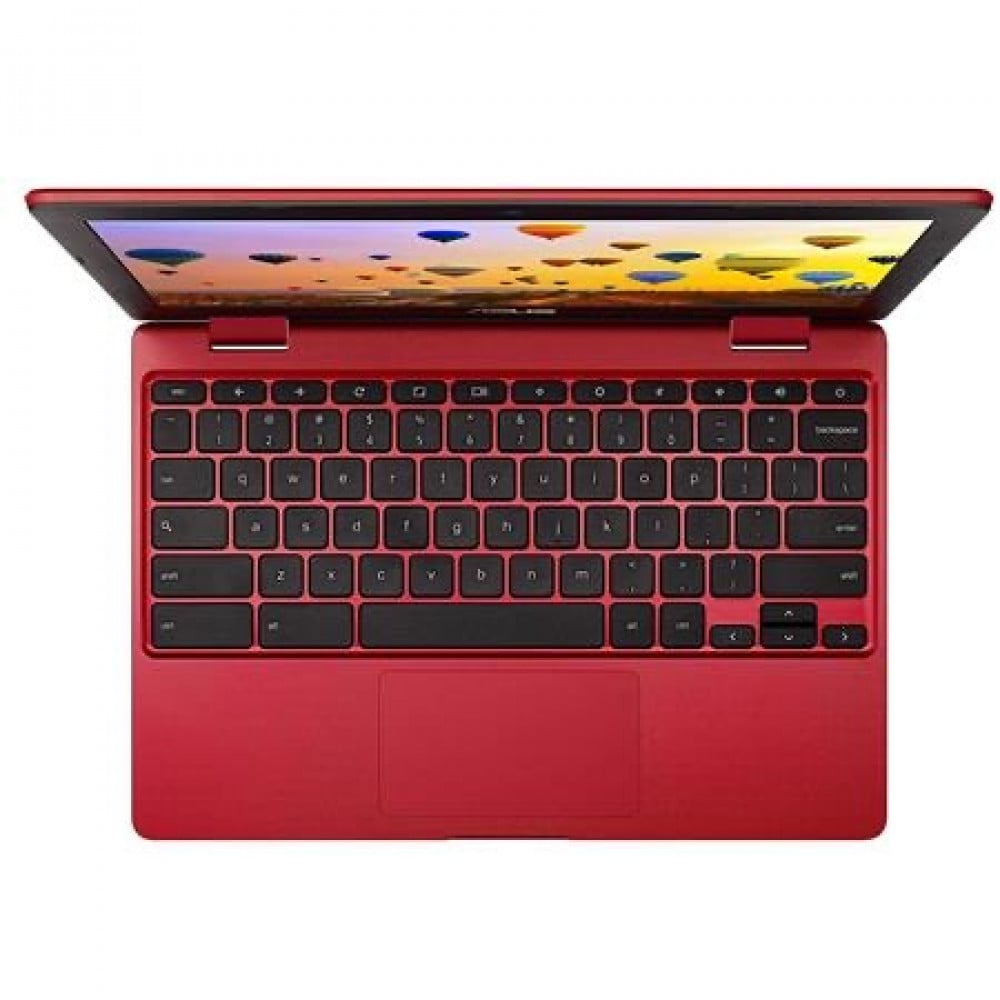 Asus Chromebook 12 11.6" HD Notebook Computer, Intel Celeron N3350 1.1GHz, 4GB RAM, 32GB eMMC, Chrome OS, Red