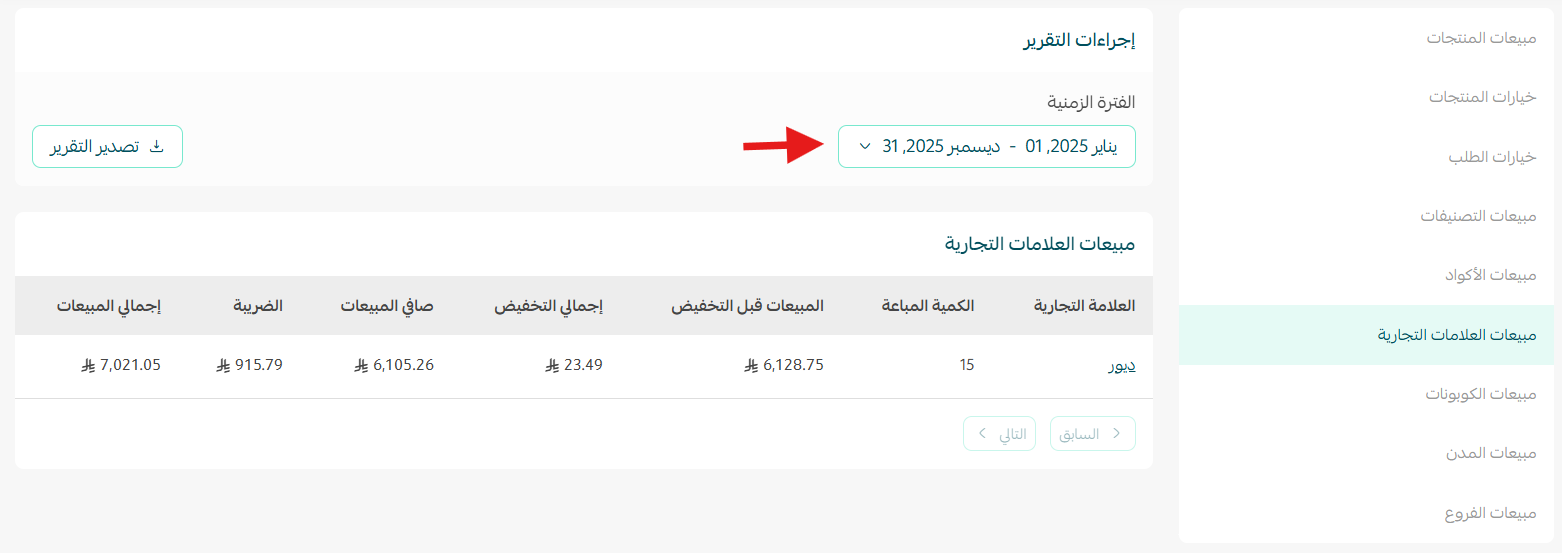 تقارير المتجر