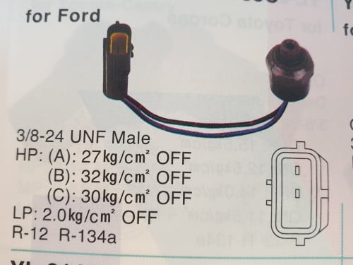 PRESSURE SWITCH FORD 3-8 No 10487W  بريشر سوتش فورد
