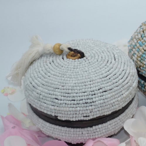 علبة تنسيق من الخوص الطبيعي 100% بغطاء