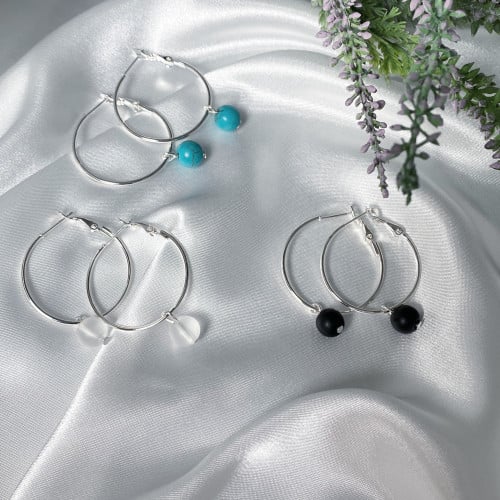 حلق مع أحجار متنوعه | Stone earrings