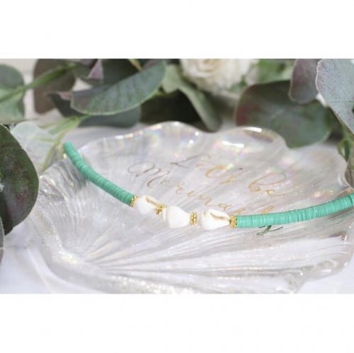 اسوره صدف ابيض بخرز افريقي