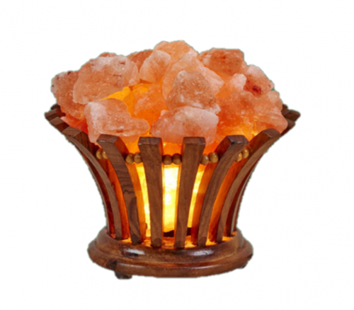 مصباح سلة زهور خشب