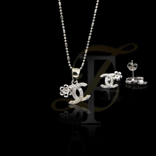 نصف طقم (زركون) فضة عيار 925