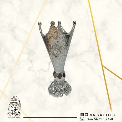 مبخرة خزف حجم كبير لون فضي