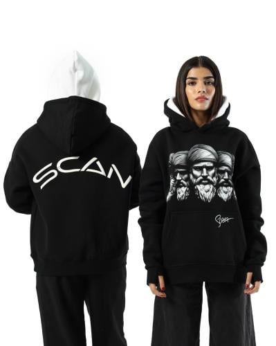 Scan hoodie Black- White