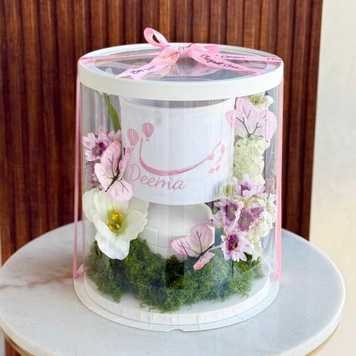 ابجورة تطريز للمواليد مع بوكس تغليف