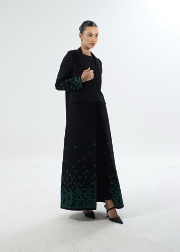 Abaya Blazer with square pattern (Green)