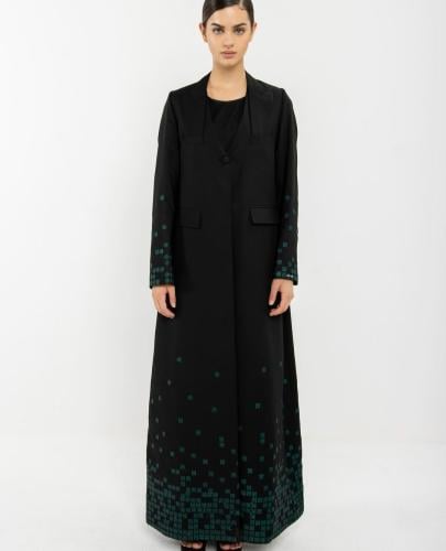 Abaya Blazer with square pattern Abaya Blazer with...