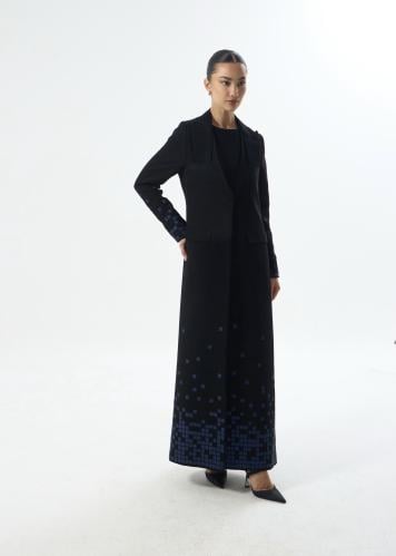 Abaya Blazer with square pattern (Navy)