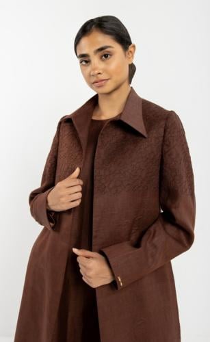 Linen Blazer with floral embroidered