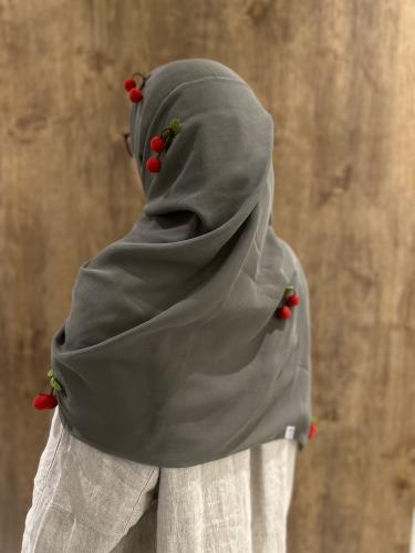 طرحه بوال زيتي بالكرز المنثور