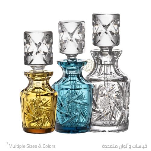 عبوة كريستال فاخرة مع ميل | نقش وحفر حديث | صناعة يدوية من التشيك ( سيزر )
