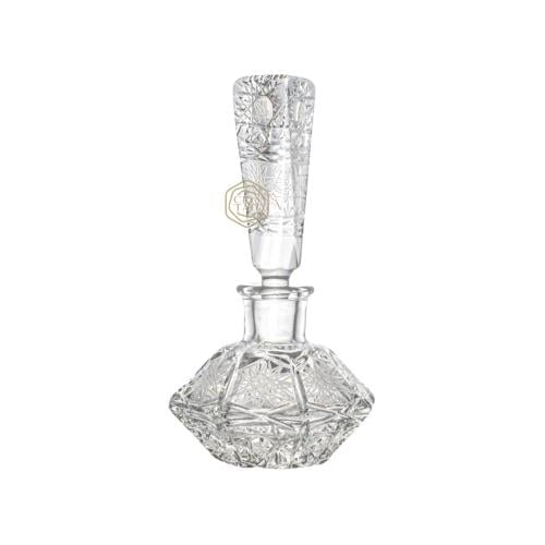 عبوة سداسية صغيرة شفافة غطاء مثلث كريستال بوهيمي صناعة تشيكية | السعة تولتين