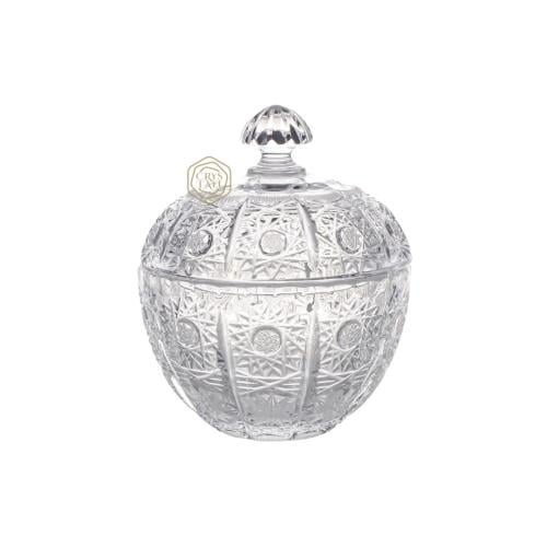 تمرية كريستال بوهيمي شفاف نقش كلاسيك حجم صغير بغطاء