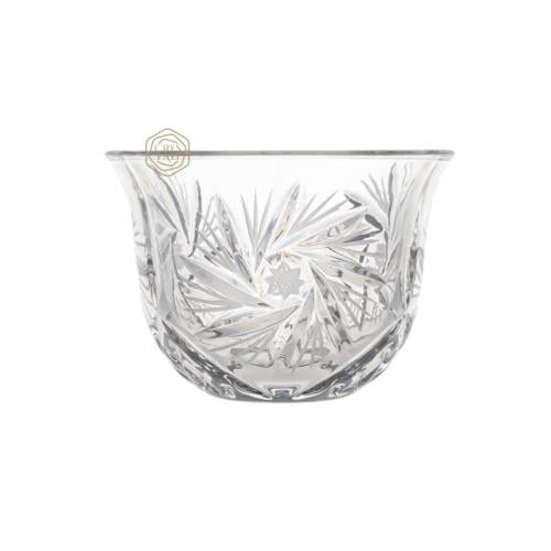 طقم فنجان قهوة ( 6 قطع ) كريستال شفاف نقش حديث | صناعة  تشيكية