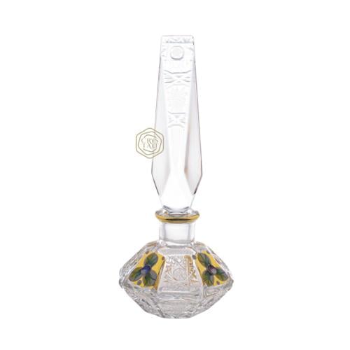 عبوة سداسية مع تذهيب ورسم غطاء مستطيل كريستال بوهيمي صناعة تشيكية | السعة تولتين