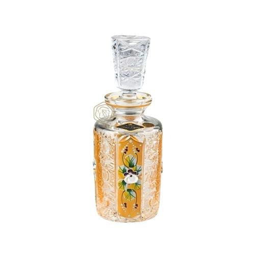 عبوة فاخرة من كريستال بوهيمي تذهيب ورسم يدوي | صناعة تشيكية | السعة 200 مل