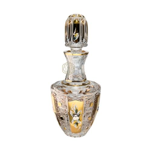 عبوة كريستال بوهيمي مع تذهيب ورسم ( تصميم جرة )  | صناعة تشيكية