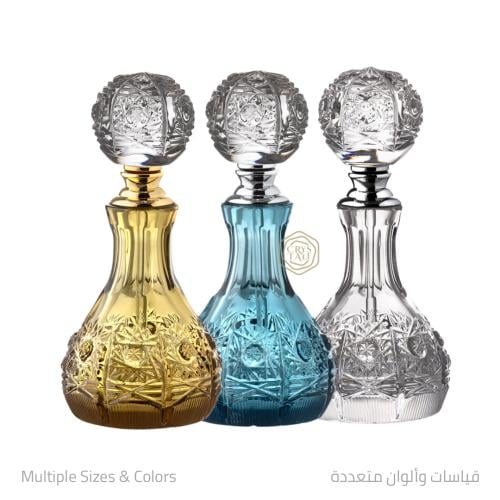 عبوة كريستال فاخرة مع ميل وقفل معدني | نقش وحفر كلاسيكي | صناعة يدوية من التشيك ( سيزر ) (تولة ، تولتين)