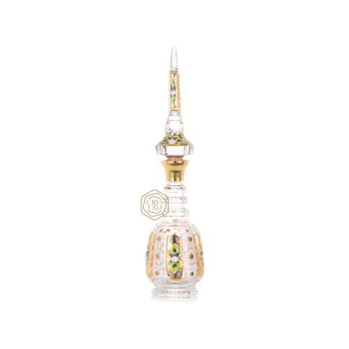 برج كريستال بوهيمي منقوش ذهبي صغير