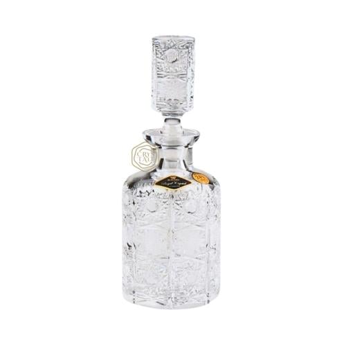 عبوة فاخرة من كريستال بوهيمي شفافة نقش كلاسيكي | صناعة تشيكية | السعة 250 مل